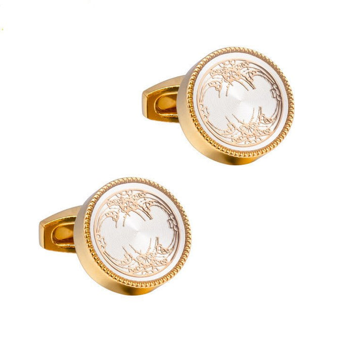 Round CD Accessories Enamel Cufflinks For Men CA1002 2 Copper