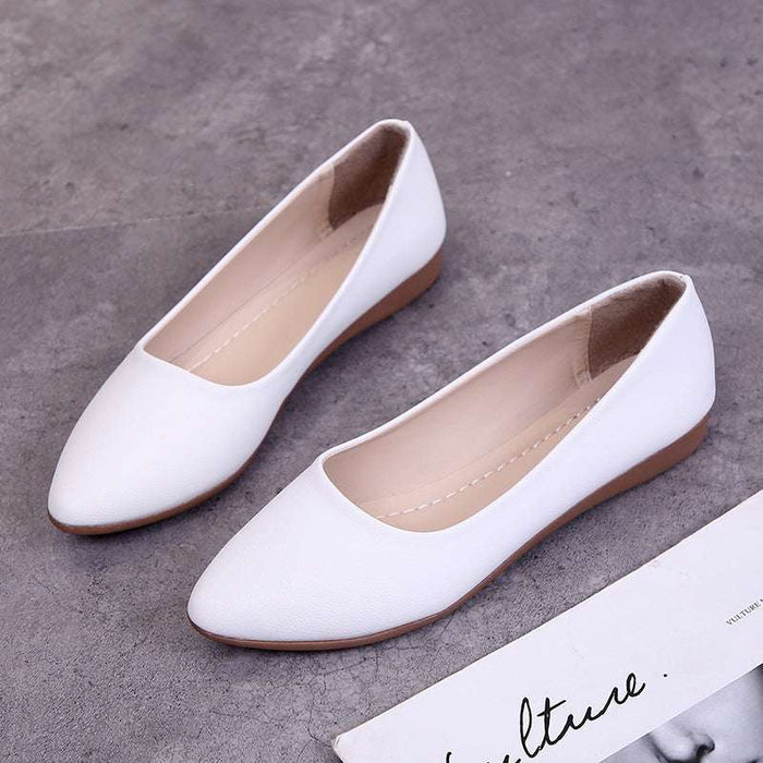 Simple Korean Style Pumps White