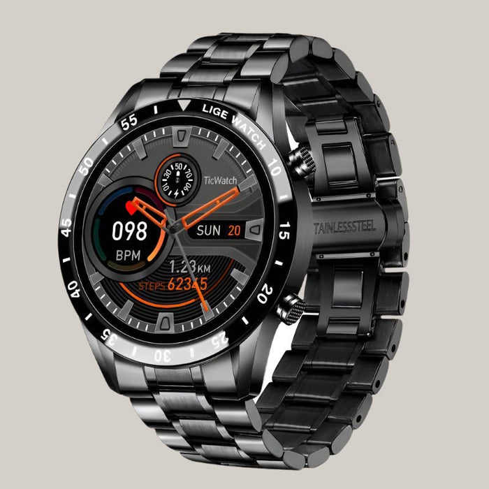 Smart Pedometer Heart Rate Watch Black 1pc