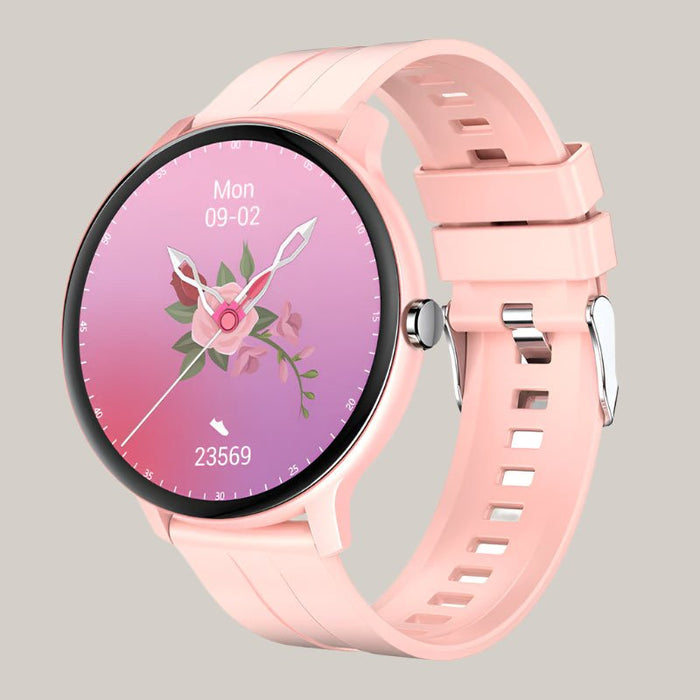 Smart Watch Bluetooth Call Full Touch Screen HD Pink Silicone tape