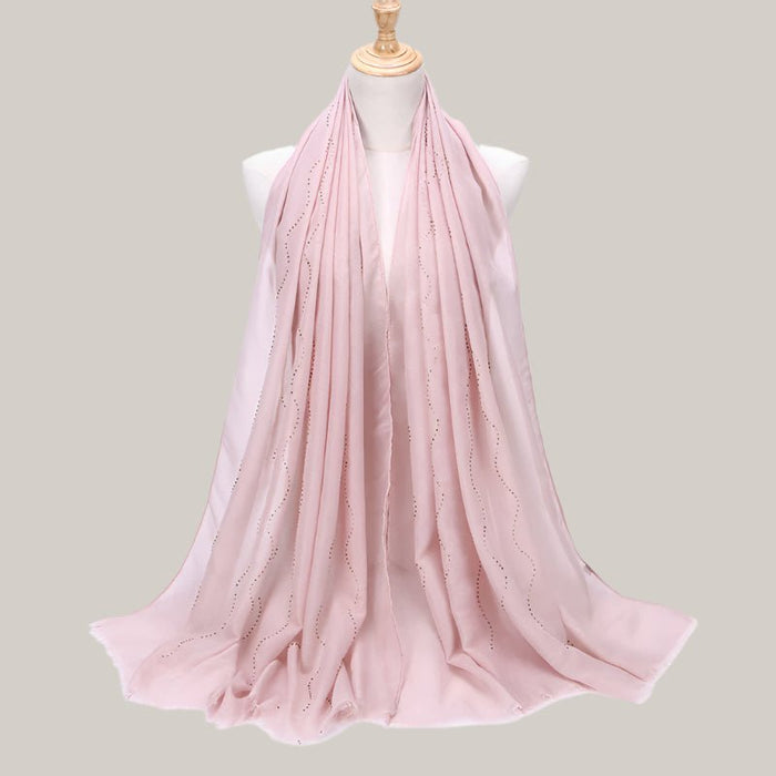 Solid color diamond and scarves Pink