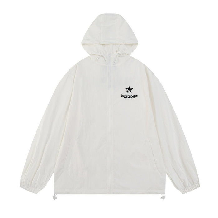 Starry Embroidered Letters Men Clothing Apricot