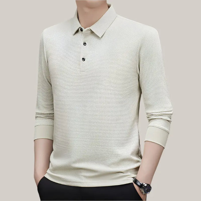 Stylish Plaid T-Shirt for Men - Trendy Design 23660 Beige