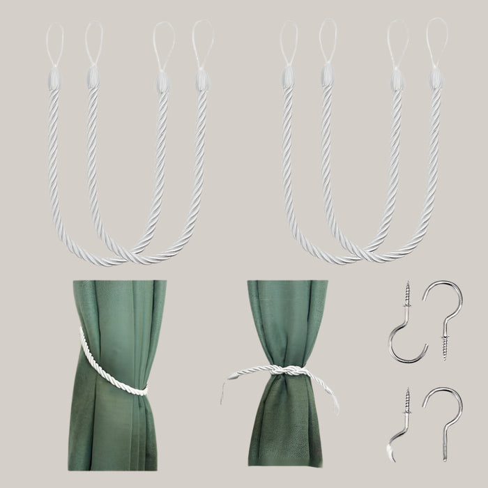 Modern Rope Curtain Tiebacks, Pair Z57