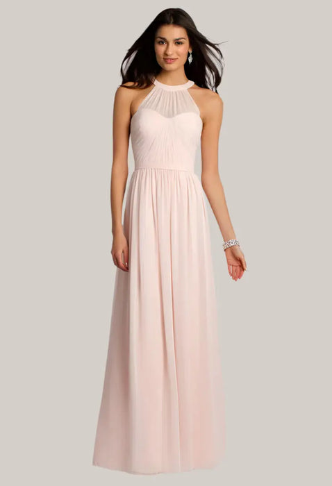 Western Bridesmaid Dresses Pink 03Shoulder Cut