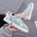 Women's White Casual Sneakers Green