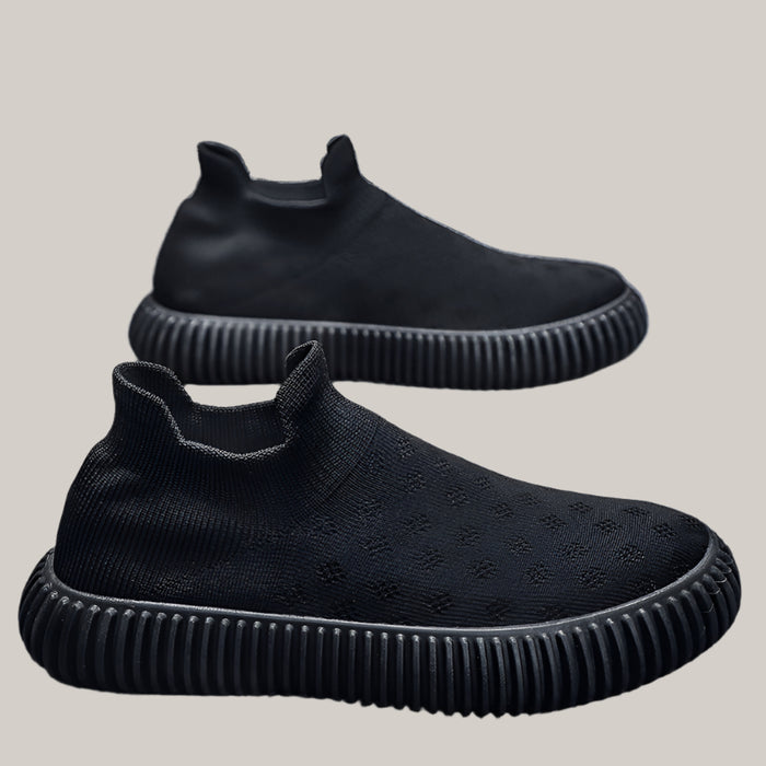 Men's Breathable Korean-Style Loafers H630 Black