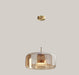 Jellyfish-Shaped Iron and Glass LED Chandelier B Amber D330