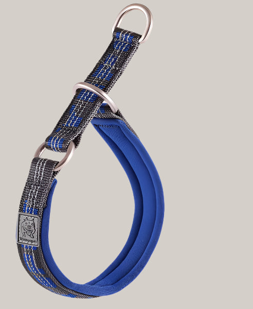 P-Chain Dog Walking Collar Reflective gray blue