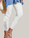 White Tights Lace Stitching Hollow-out For Women White
