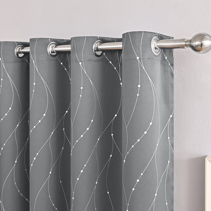 Modern Minimalist Grommet Curtain Panel Dark Gray