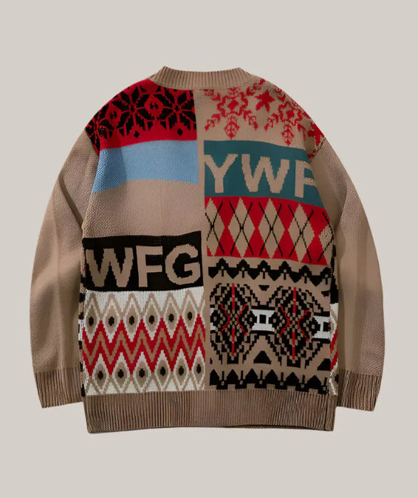 New Retro Ethnic Sweaters Brown
