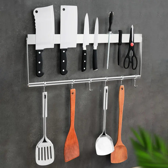 Wall-Mounted Stainless Steel Knife Holder, 30–60 cm
