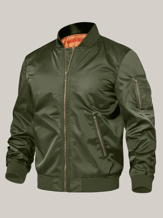 Loose Short Lapels Jacket Men Army Green