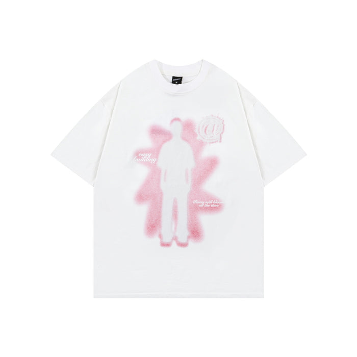 Human Shadow Print Men Summer Clothing
