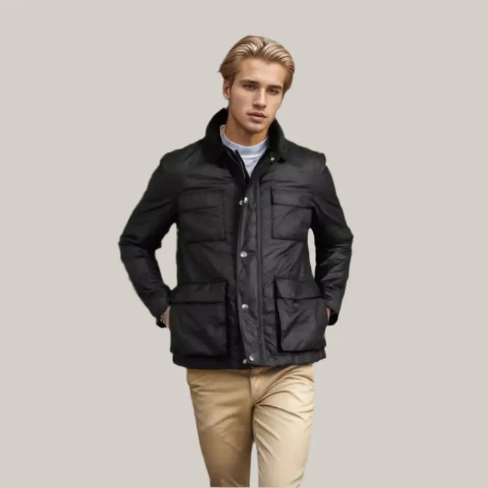 Fashion Solid Color Zipper Jacket Jacket Men