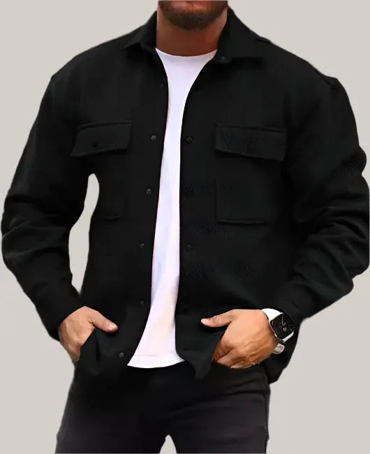 Coat Men Polo Collar Top Figure 7