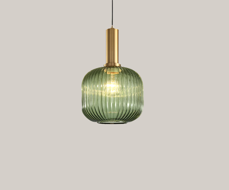 Bar Glass Chandelier Retro Lamps Small dark green B