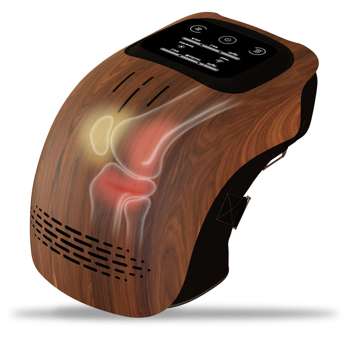 Rechargeable Heated Knee Massager with Vibration Wood Color USB