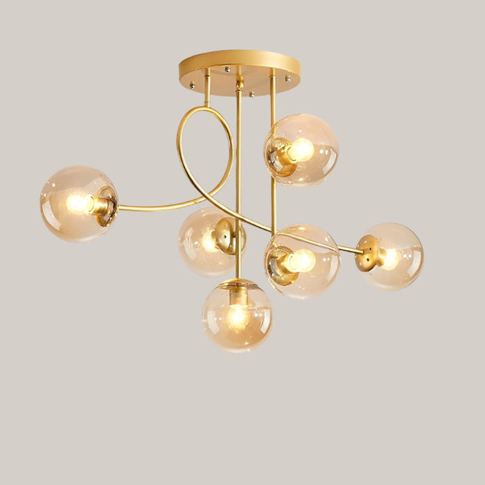 Geometric Iron Chandelier for Living Rooms