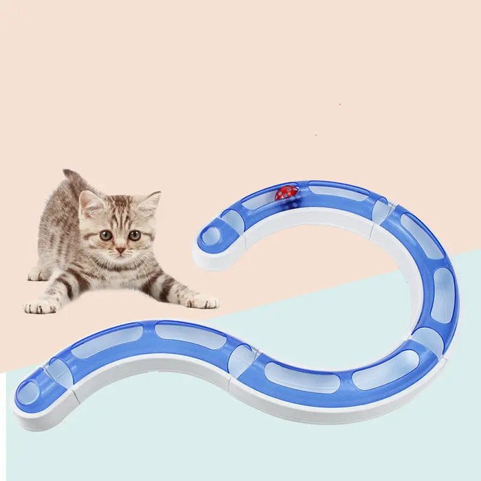 4-Piece Circular Cat Track Toy – 29 cm Sections, 2 Colors