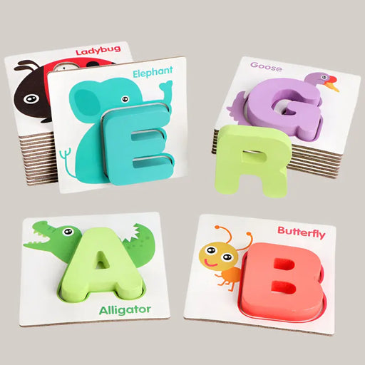 Wooden Alphabet or Number Puzzle Cards – 8 × 13 cm