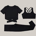 Three-piece speed suit for gym yoga wear Black