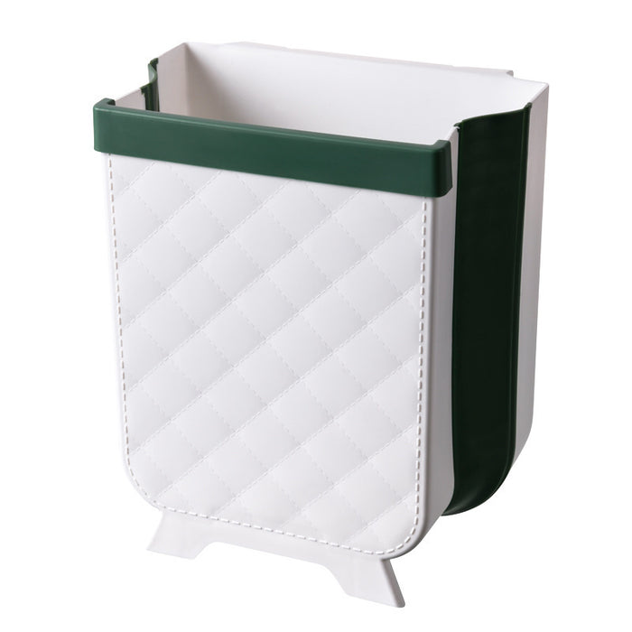 7L Foldable PP Kitchen Trash Bin Green
