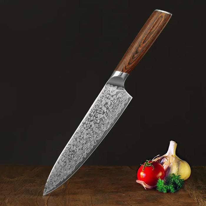 Damascus-Pattern Steel Kitchen Knife with Gift Box Japanese bone pattern