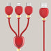 Creative lantern one with three data cables Red