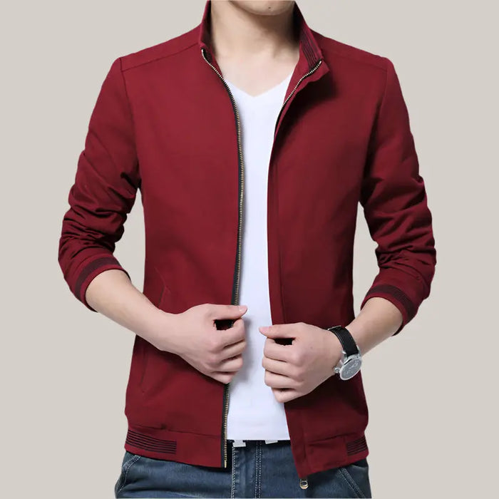 New Spring Autumn Men Casual Jacket Wine red1