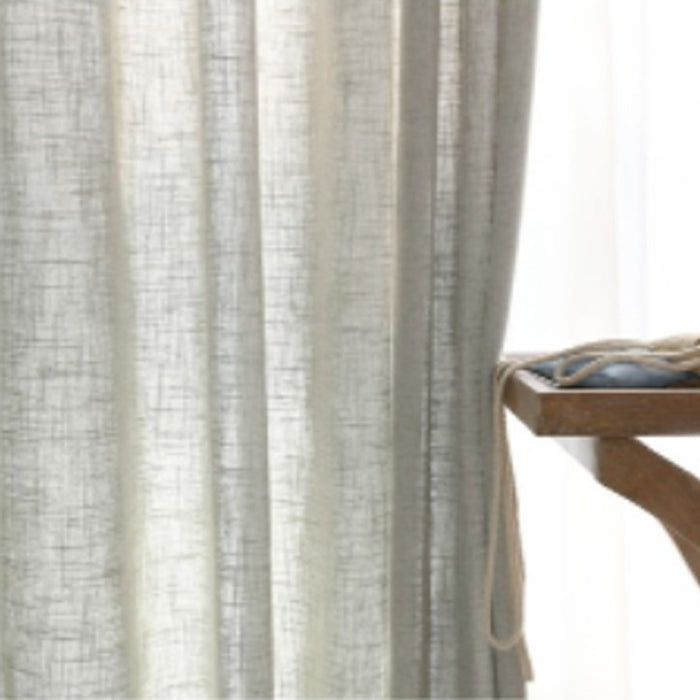 Japanese Linen Half Shade Curtain Light Gray 2pcs