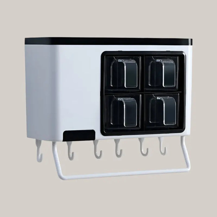 No-Drill Wall-Mounted ABS Seasoning Organizer White black