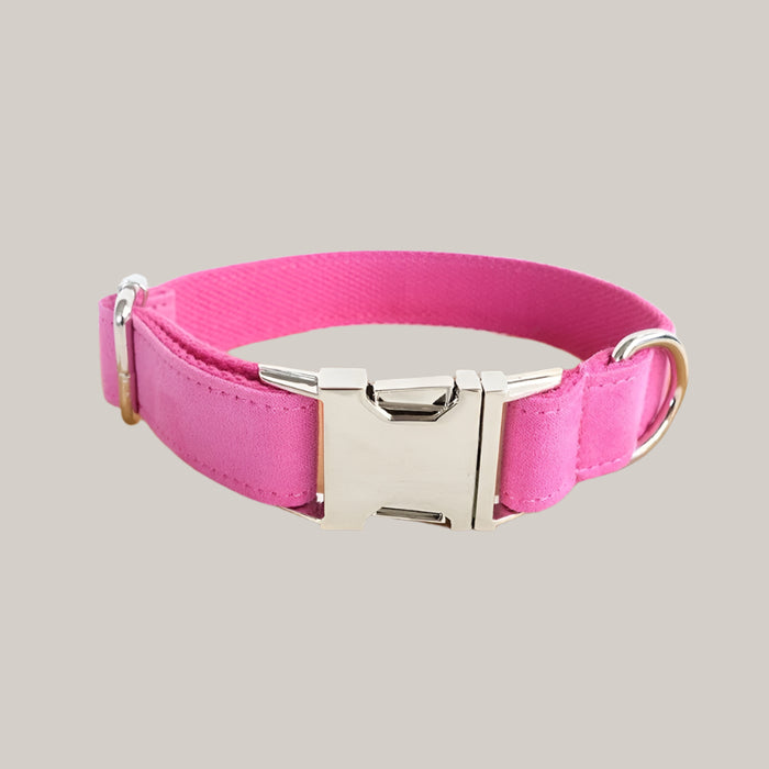 Dog Collar and Leash Set Pink Collar