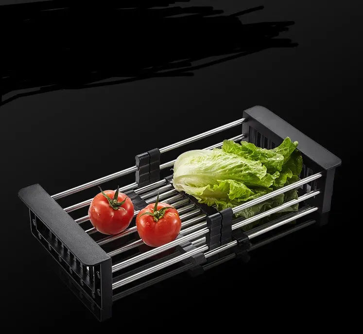 Stainless Steel Over-the-Sink Drain Basket Black