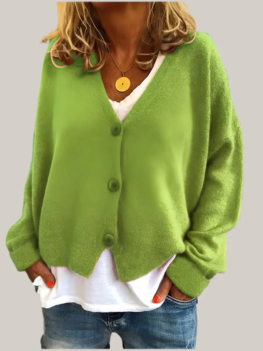 Women Cardigans Sweater Apple green