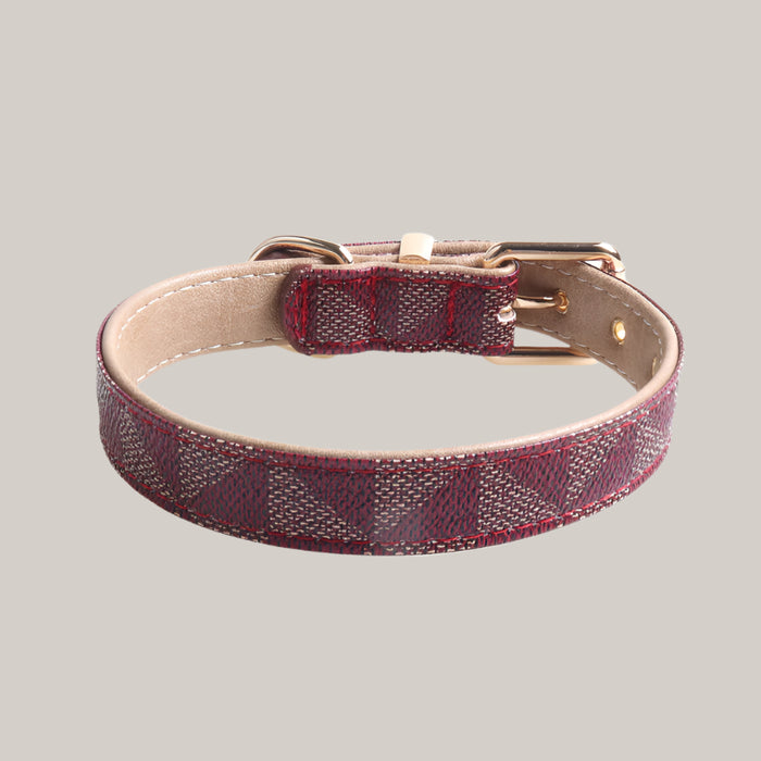 PU Leather Pet Collar Red