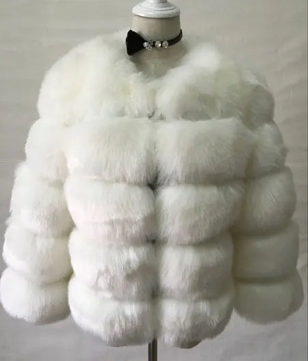S-3XL Mink Coats Women Winter White