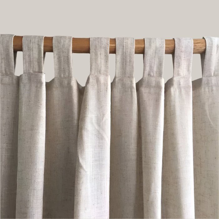 Plain Hemp Curtain Panel Flax