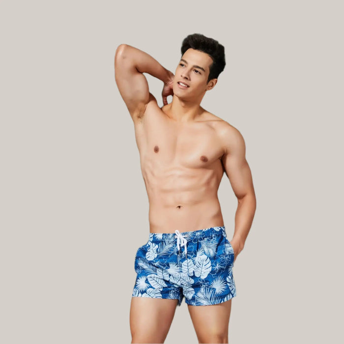 Men's Beach Shorts BLUE LEAF