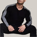 Long-sleeved T-shirt for men Black with stripe