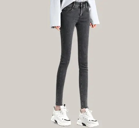 slim lady jeans Grey Ninth Thin