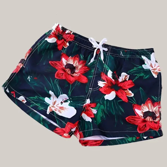 Men's Beach Shorts RED FLORAL
