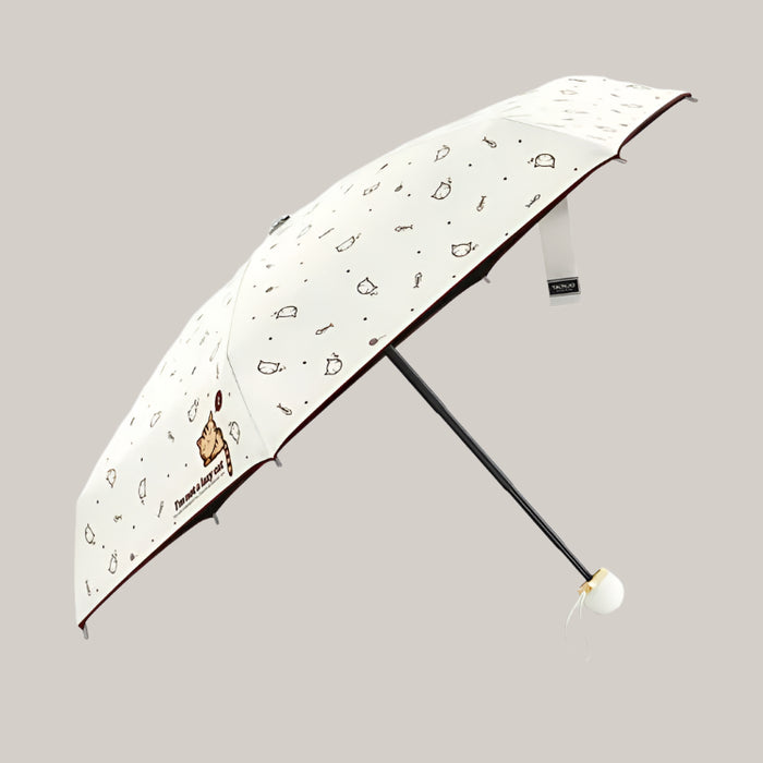 Five-Fold Compact Umbrella with Black Coating – 3 Colors