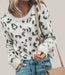 Knit Sweater Leopard Print Grey