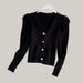 women cardigan sweater Black One size
