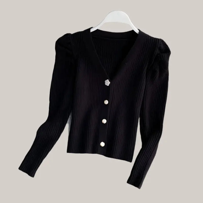 women cardigan sweater Black One size