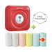 Mini Bliuetooth Wireless Thermal Printer 6pc thermal paper Red