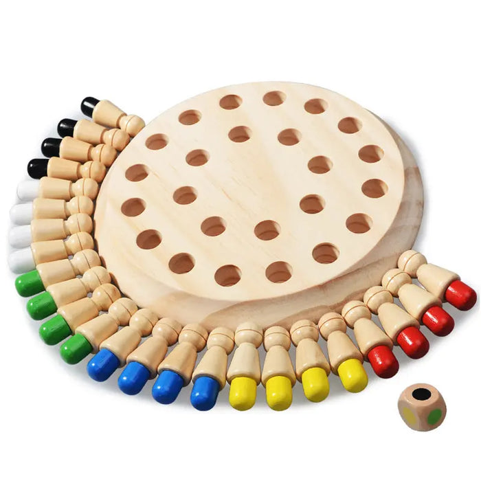 Wooden Color Memory Board Game – 17.5 cm, 5 Designs