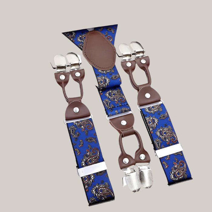 Men's Six Clip Jacquard Suspenders